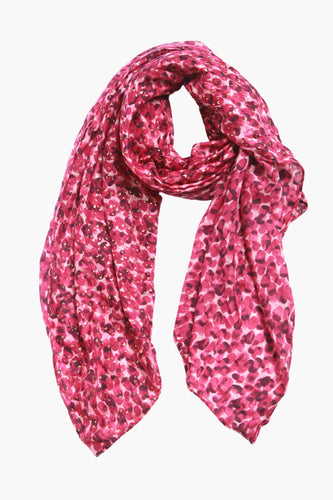Fuchsia pink scarf with oval detail and gold flecks