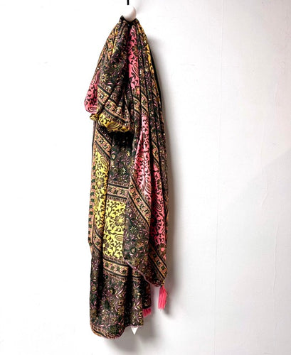 A colourful Indian sarong in 70% silk and 30%viscose