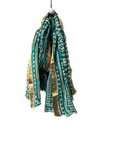 Load image into Gallery viewer, Scarf or sarong 100% cotton green fish design