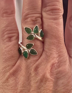 Semi-precious Stone Sterling Silver Statement Ring | Green Tourmaline