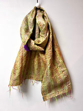 Load image into Gallery viewer, Silk Kantha Patchwork Scarf | Gold