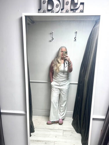 Dreams Linen Viscose Trousers | White