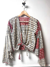 Load image into Gallery viewer, Indian Hand Block Printed Wrap Top | Rust &amp; Black