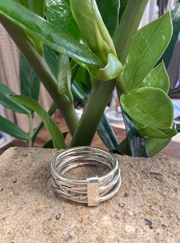 5 band sterling silver ring