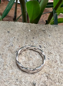 braided twist ring in 925 silver