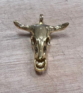 Bulls Skull Pendant | Gold