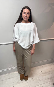 Straight Leg Trousers | Taupe