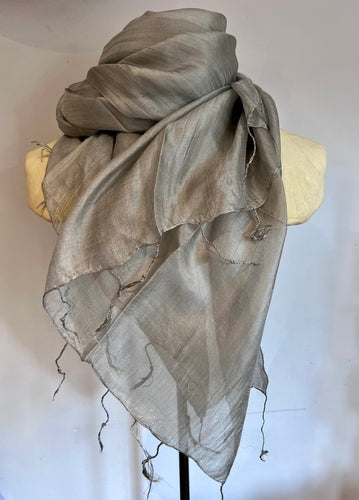 Fine silk made in Hoi An, Vietnam - silver