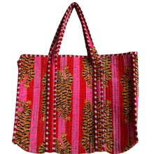 Load image into Gallery viewer, Madagascar Pink Tiger Velvet Tote Bag | Sixton London
