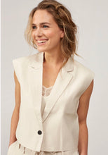 Load image into Gallery viewer, Lace detail cami top worn under a short sleeved blazer