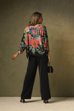 Load image into Gallery viewer, Woven Flower Black Crepe Kimono | One Hundred Stars