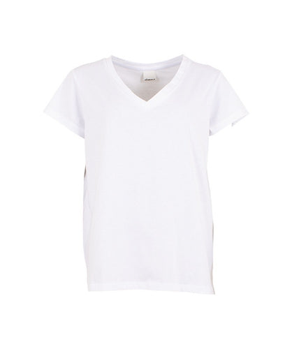 White basic 100% cotton t shirt with v neck