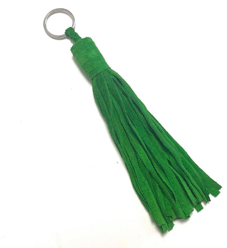 Suede Tassel Key Ring | Tamegroute Green