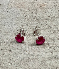 Load image into Gallery viewer, Sterling Silver Ruby Stud Earrings