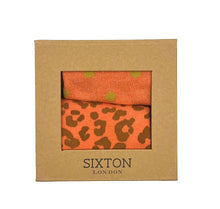 Load image into Gallery viewer, Sock Box Duo : Leopard and Madrid Cantaloupe
