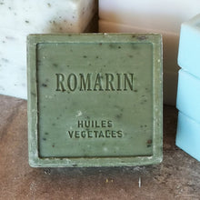 Load image into Gallery viewer, A  green block of rosemary scented soap 7.5x7.5x3cm 