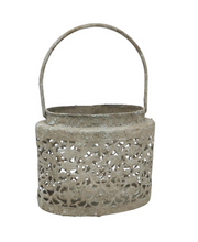 Load image into Gallery viewer, Oval Petite Fleur Lantern in Antique Stone Finish 12 X 7cm
