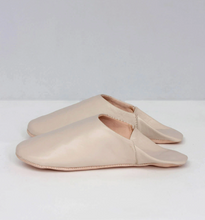 Load image into Gallery viewer, Moroccan Babouche Leather Slippers | CHALK