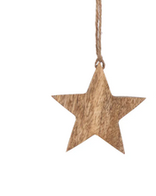 Load image into Gallery viewer, Individual mango wood star decoration