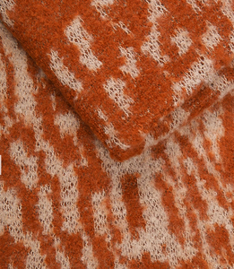 Animal Print Blanket Scarf | Rust & Beige