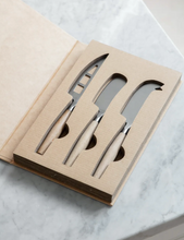 Load image into Gallery viewer, Set of Three Cheese Knives | Stainless Steel &amp; Oak