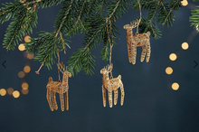 Load image into Gallery viewer, Handcrafted wire reindeer - ethical, eco-friendly - available individually or as a set of three