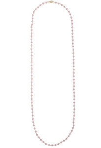 Soft Pink Simple Long Beaded Necklace
