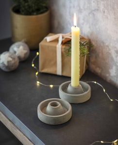 Grey cement candle holders