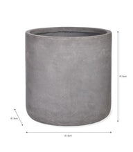 Load image into Gallery viewer, A weatherproof and frostproof grey planter. Minimalist in design in a simple block shape.