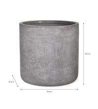 Load image into Gallery viewer, A weatherproof and frostproof grey fibre clay planter for outdoors. A minimalist block style.