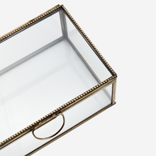 Load image into Gallery viewer, Large Brass and Glass Trinket Box 