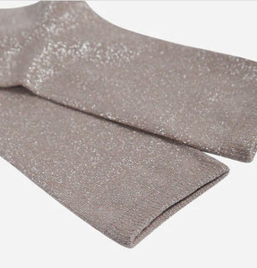Glitter Lurex Socks | Taupe