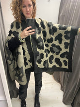 Load image into Gallery viewer, Black Animal Print Cape