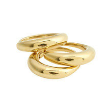 Load image into Gallery viewer, Set of three chunky hoop rings - gold plated