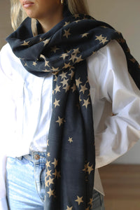 Scattered star print scarf