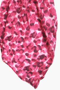 Pink Abstract Oval Print Scarf with Gold Foil Detail