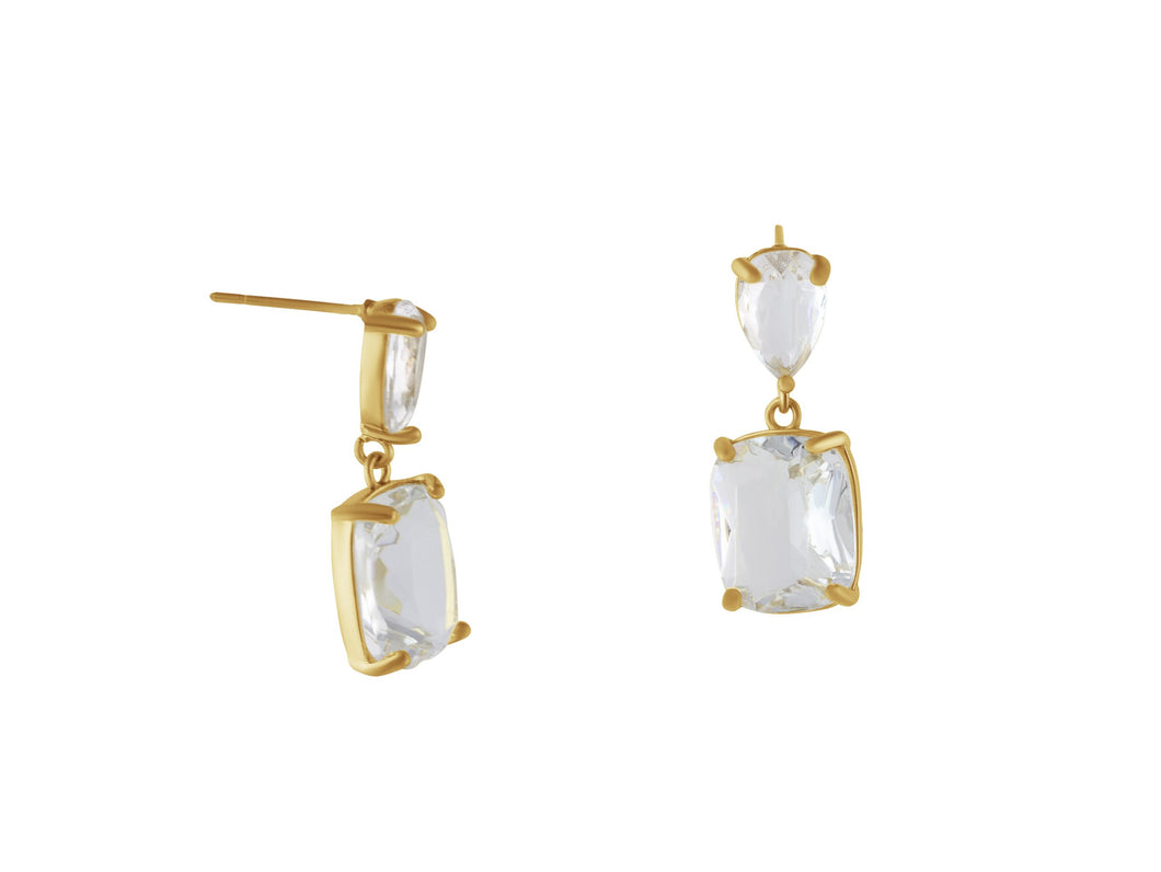 Crystal Drop Earrings | Clear Crystal