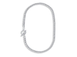 classic elegant  Curb Chain T Bar necklace