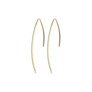 Gold pull through earrings