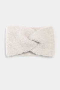 Snuggly warm thick rib knit headband - cream