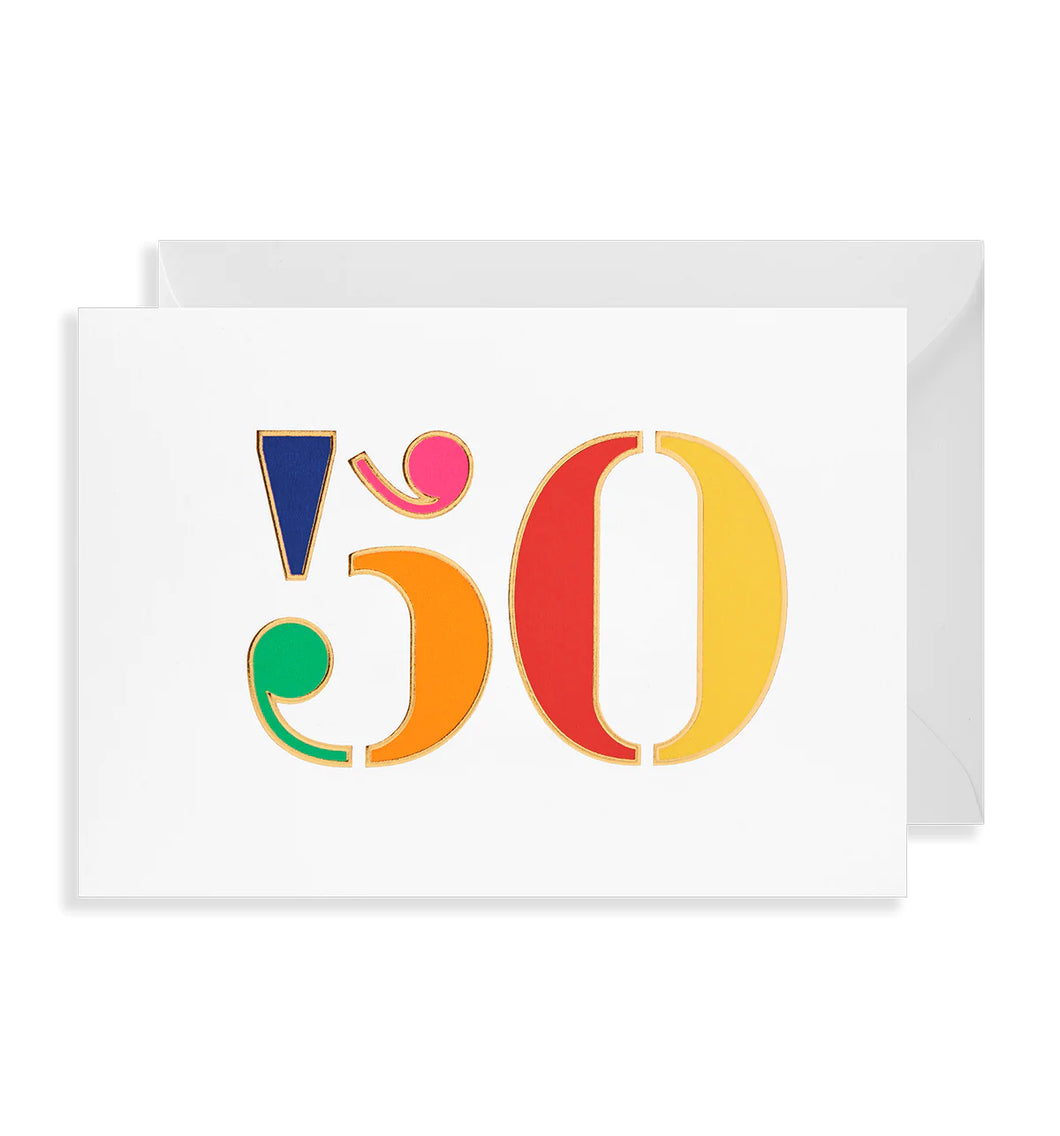 Colourful 50th birthday card