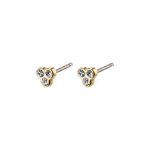 Load image into Gallery viewer, Caily Gold Plated Triple Crystal Stud Earrings