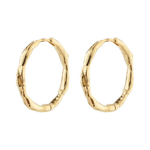 EDDY recycled organic shaped large huggie hoops | gold plated