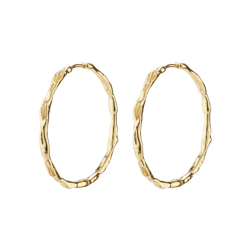 Super sized organic finish hoops in gold