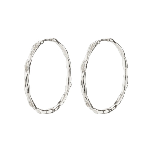 Super sized organic shaped hoops in silver