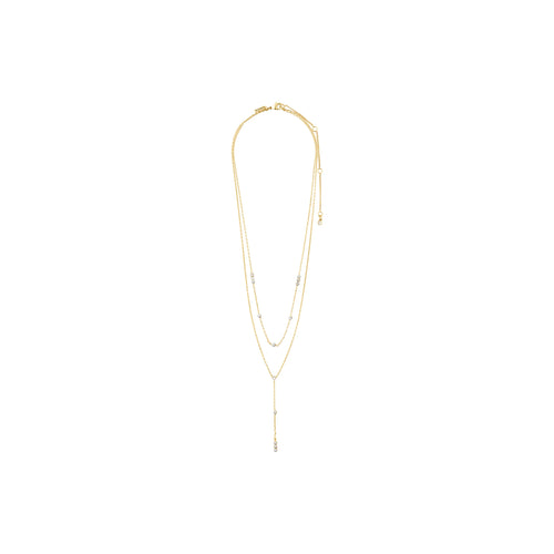 KAMARI recycled crystal chain necklace | gold-plated