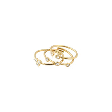 Load image into Gallery viewer, Fine gold rings with small crystals - set of three