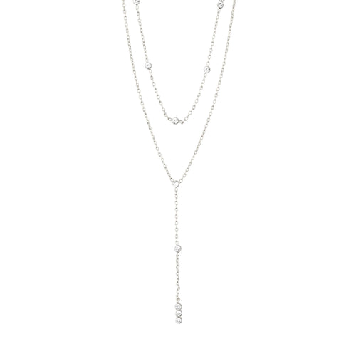 KAMARI recycled crystal chain necklace | silver-plated