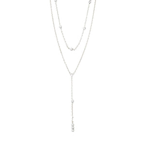 KAMARI recycled crystal chain necklace | silver-plated