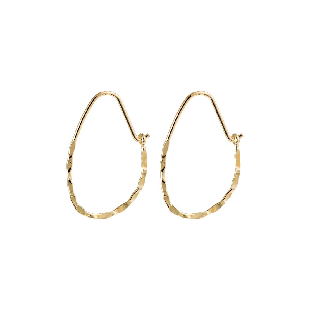 Organic shaped hoops with a hammered texture 